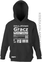 Gracz GAMER - bluza z kapturem dziecięca czarna