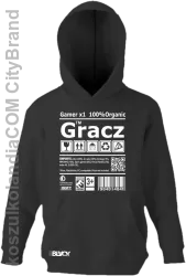 Gracz GAMER - bluza z kapturem dziecięca czarna