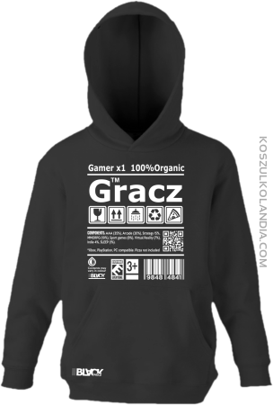 Gracz GAMER - bluza z kapturem dziecięca 