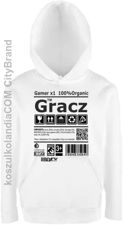 Gracz GAMER - bluza z kapturem dziecięca 