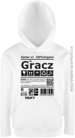 Gracz GAMER - bluza z kapturem dziecięca 