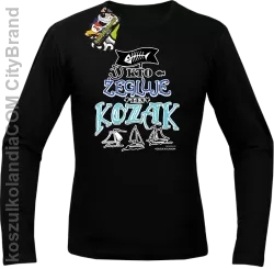 Kto żegluje ten KOZAK - Longsleeve męski czarny 