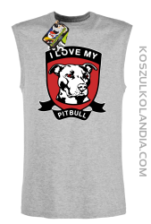 I Love My Pitbull -  Bezrękawnik męski melanż 