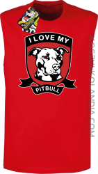 I Love My Pitbull -  Bezrękawnik męski czerwony 