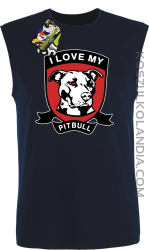 I Love My Pitbull -  Bezrękawnik męski granatowy 