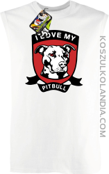 I Love My Pitbull -  Bezrękawnik męski biały 