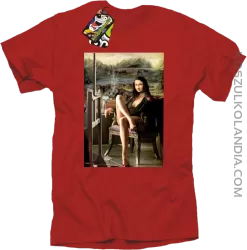 Mona Lisa Model Art - Koszulka męska czerwona 