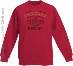 Chocolate is cheaper than therapy - Bluza dziecięca bez kaptura czerwona 