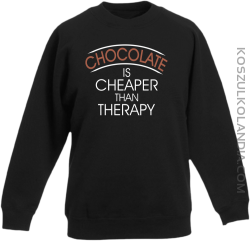 Chocolate is cheaper than therapy - Bluza dziecięca bez kaptura czarna 
