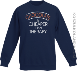 Chocolate is cheaper than therapy - Bluza dziecięca bez kaptura granat