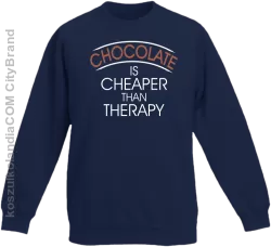 Chocolate is cheaper than therapy - Bluza dziecięca bez kaptura granat