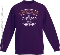 Chocolate is cheaper than therapy - Bluza dziecięca bez kaptura fiolet 