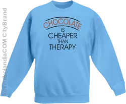 Chocolate is cheaper than therapy - Bluza dziecięca bez kaptura błękitna