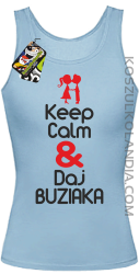 Keep Calm & Daj Buziaka - Top Damski - Błękitny
