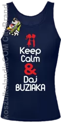 Keep Calm & Daj Buziaka - Top Damski - Granatowy