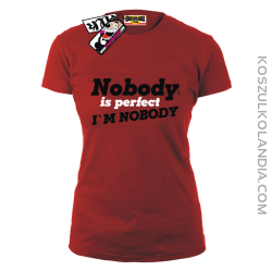 Nobody is perfect - koszulka damska - czerwony