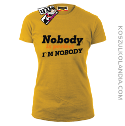 Nobody is perfect - koszulka damska - żółty