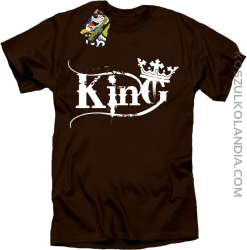 King Simple - Koszulka męska brąz 