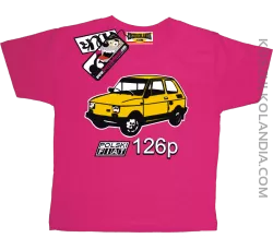 Maluch Fiat 126p - koszulka dziecięca - różowy