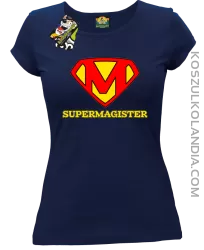 Zajefajny magister ala superman - koszulka damska granatowa