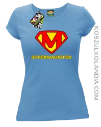 Zajefajny magister ala superman - koszulka damska błękitna