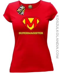 Zajefajny magister ala superman - koszulka damska czerwona