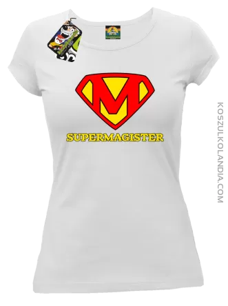 Zajefajny magister ala superman - koszulka damska biała