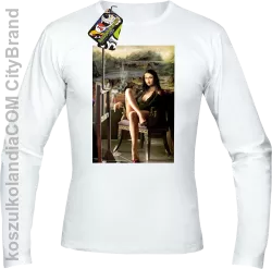 Mona Lisa Model Art - Longsleeve męski biały 