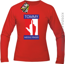 Tommy Middle Finger - Longsleeve męski czerwony 