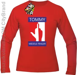 Tommy Middle Finger - Longsleeve męski czerwony 