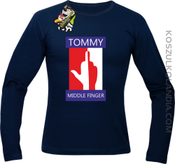 Tommy Middle Finger - Longsleeve męski granat