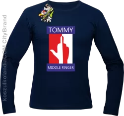 Tommy Middle Finger - Longsleeve męski granat