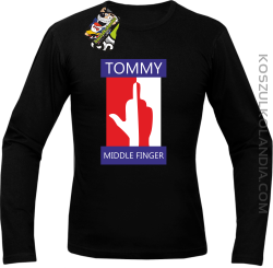 Tommy Middle Finger - Longsleeve męski czarny 