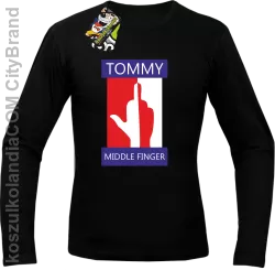 Tommy Middle Finger - Longsleeve męski czarny 