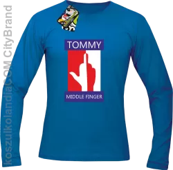 Tommy Middle Finger - Longsleeve męski niebieski