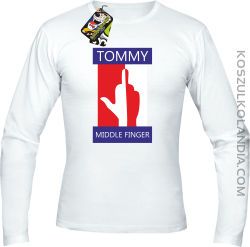 Tommy Middle Finger - Longsleeve męski biała 