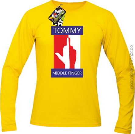 Tommy Middle Finger - Longsleeve męski żółty