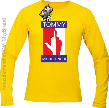 Tommy Middle Finger - Longsleeve męski żółty