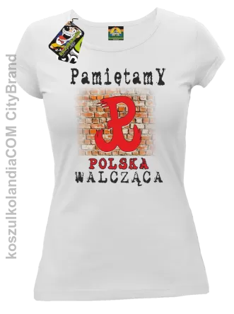 POLSKA WALCZĄCA ŚCIANA-koszulka damska biała