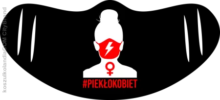 Piekło Kobiet Kobieta w maseczce z błyskawicą - maseczka