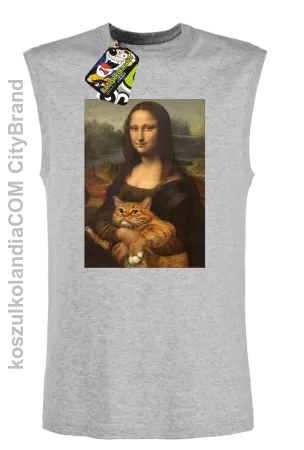 Mona Lisa z kotem - Bezrękawnik męski