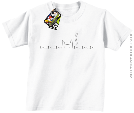 Koci Elektrokardiograf -  Koszulka dziecięca biała 