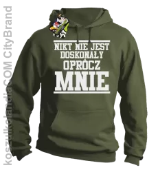 Nikt nie jest doskonały oprócz mnie - Bluza męska z kapturem khaki 