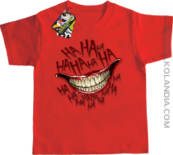 Halloween smile ha ha ha - koszulka dziecięca czerwona