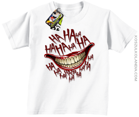 Halloween smile ha ha ha - koszulka dziecięca biała