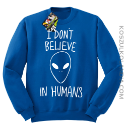 Cosmic Face I dont believe in humans - Bluza męska standard bez kaptura niebieska 