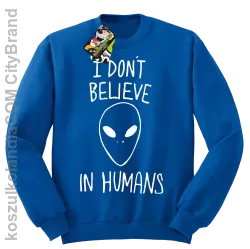 Cosmic Face I dont believe in humans - Bluza męska standard bez kaptura niebieska 