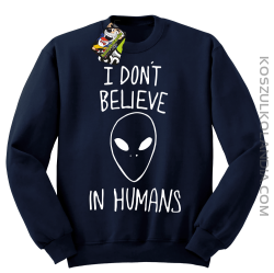 Cosmic Face I dont believe in humans - Bluza męska standard bez kaptura granat 