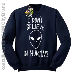 Cosmic Face I dont believe in humans - Bluza męska standard bez kaptura granat 