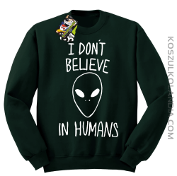 Cosmic Face I dont believe in humans - Bluza męska standard bez kaptura butelkowa 